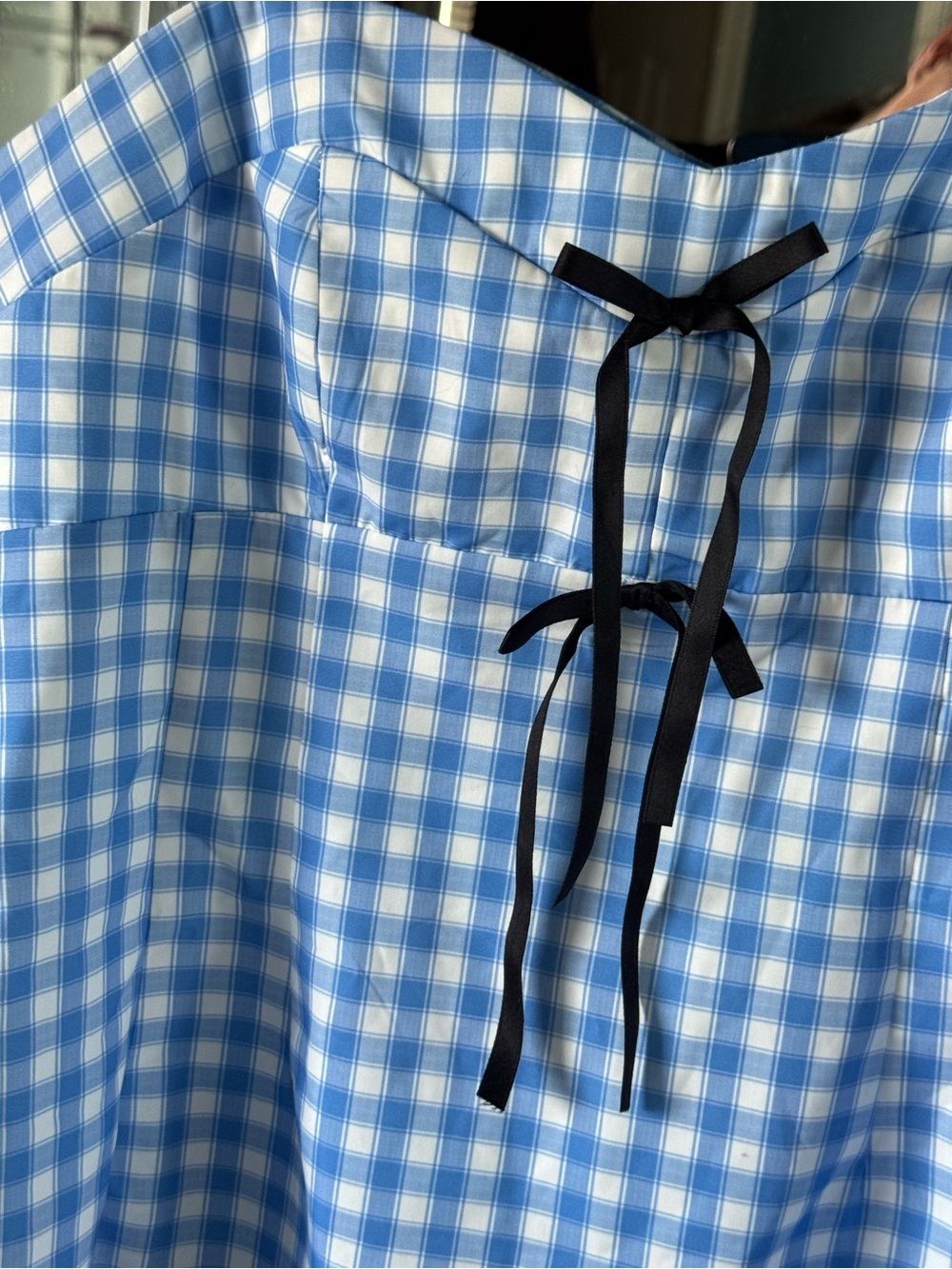 NWT Urban Outfitters Sister Jane Black Bow Lavender Gingham Mini Dress Size 12 - Picture 3 of 7